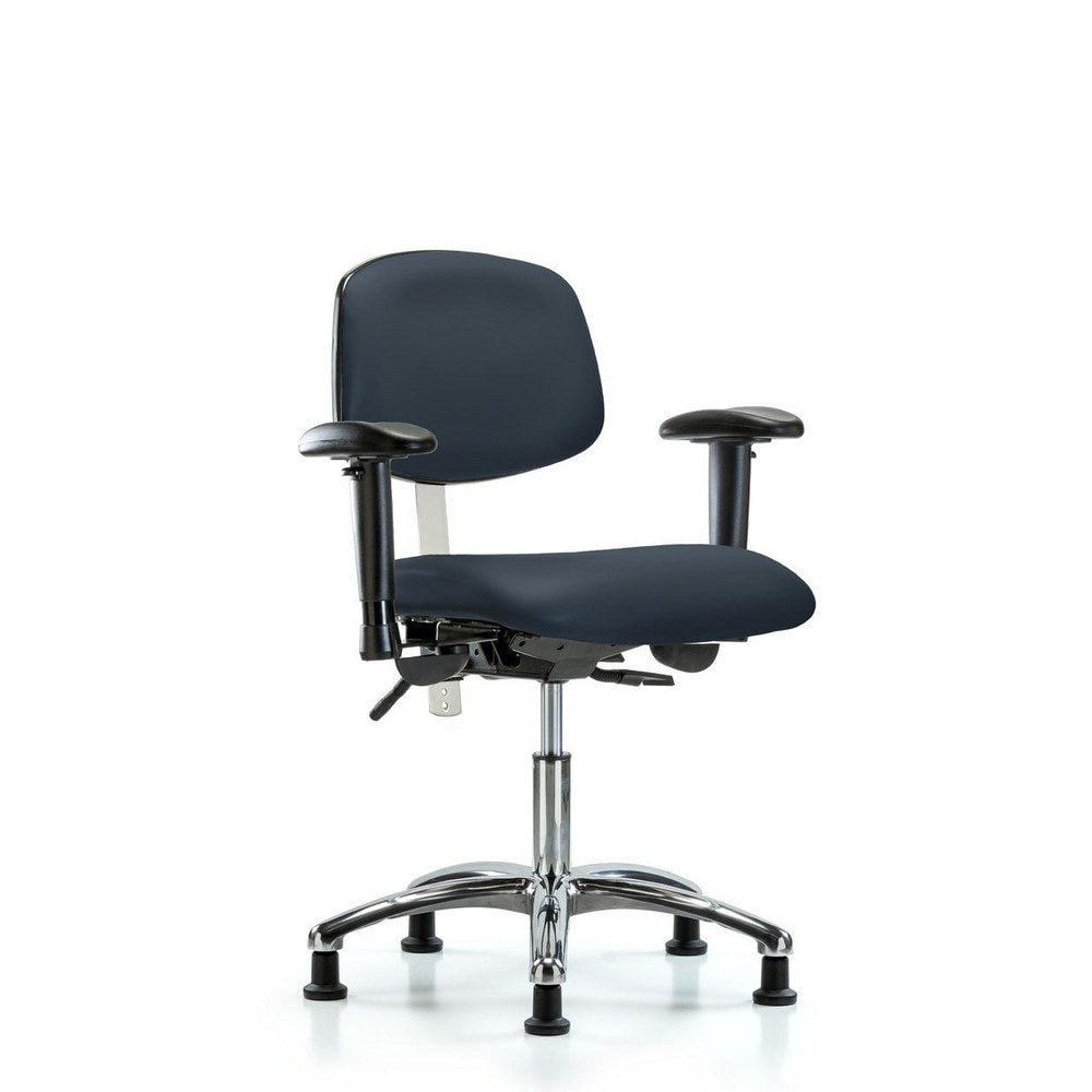 Clean Room Task Chair: Vinyl, 24" Seat Height, Imperial Blue