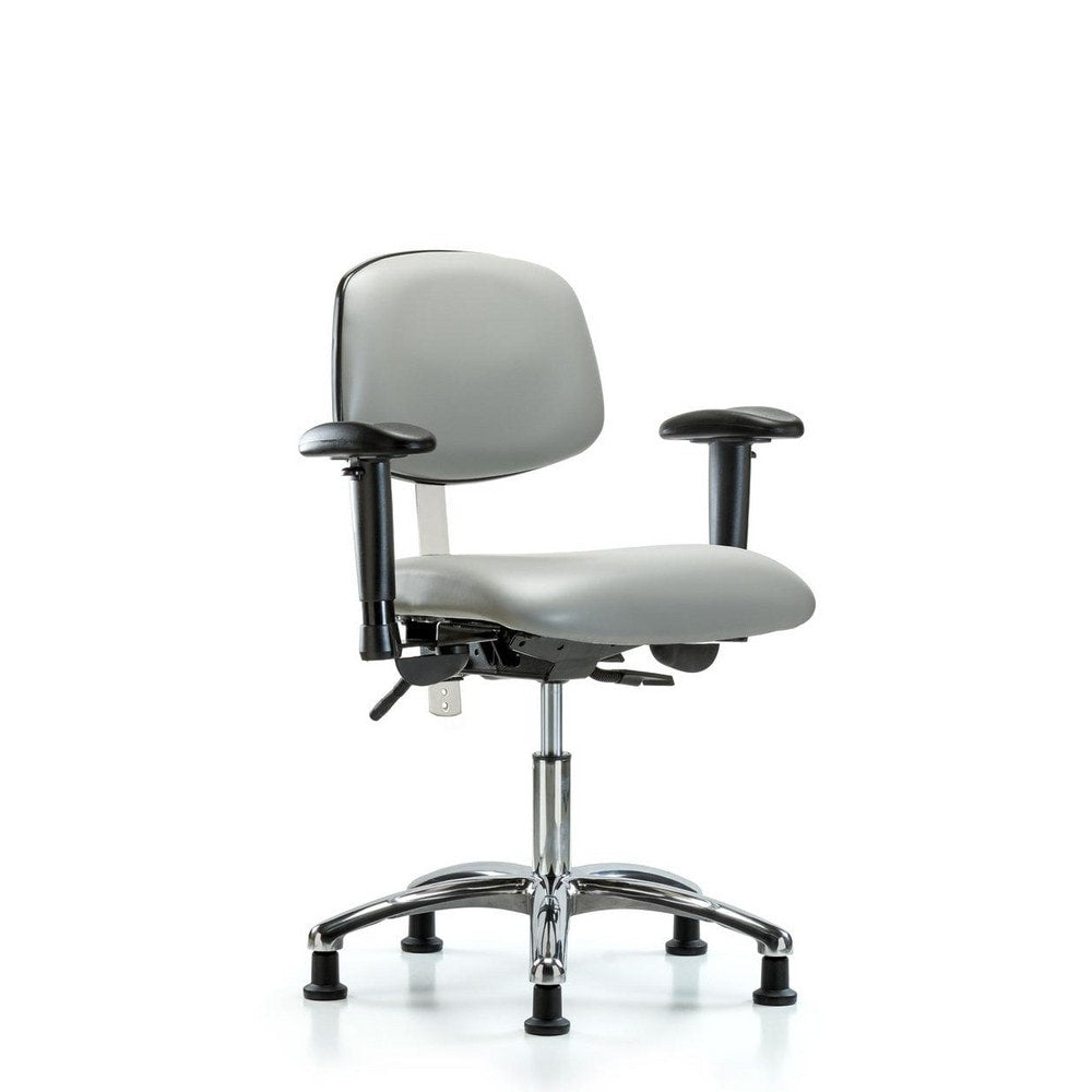 Clean Room Task Chair: Vinyl, 24" Seat Height, Dove Gray