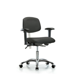 Clean Room Task Chair: Vinyl, 24" Seat Height, Charcoal