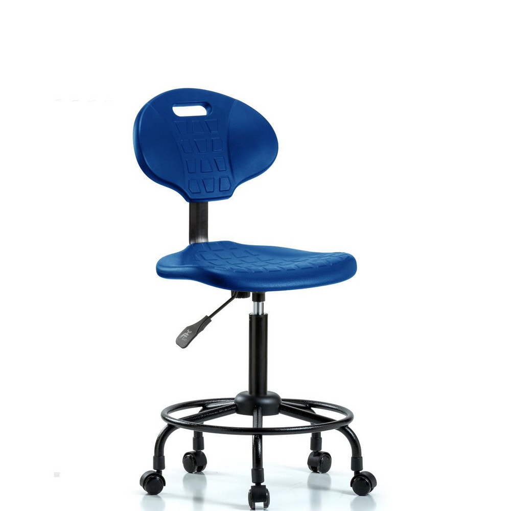 Polyurethane Task Chair: Polyurethane, 30-1/2" Seat Height, Blue