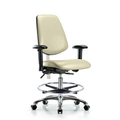 Clean Room Task Chair: Vinyl, 29" Seat Height, Adobe White