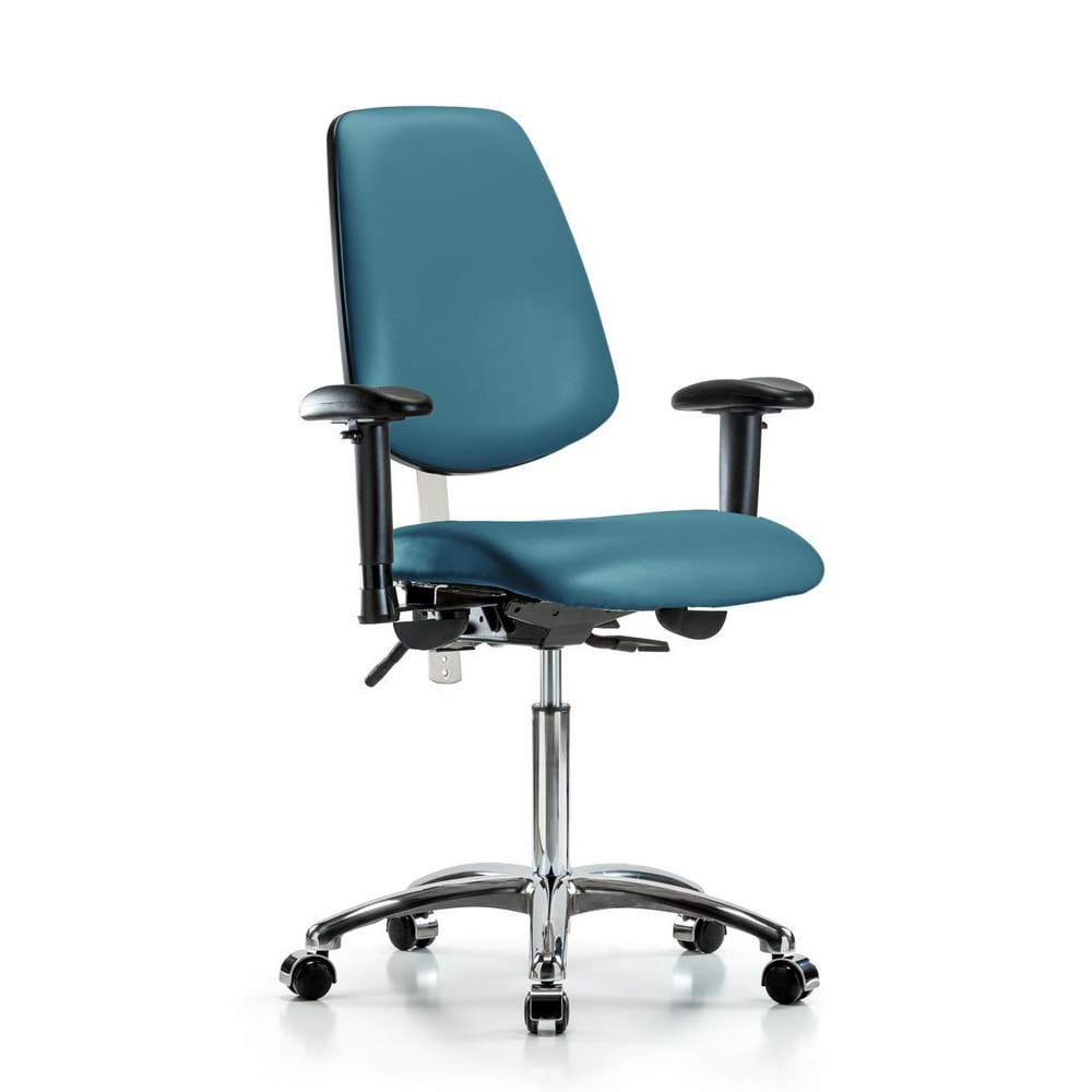 Clean Room Task Chair: Vinyl, 29" Seat Height, Marine Blue