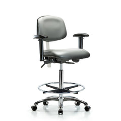 Clean Room Task Chair: Vinyl, 36" Seat Height, Sterling