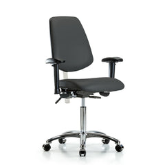 Clean Room Task Chair: Vinyl, 29" Seat Height, Charcoal