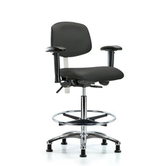 Clean Room Task Chair: Vinyl, 36" Seat Height, Charcoal