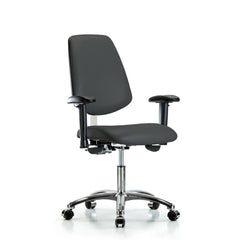 Clean Room Task Chair: Vinyl, 24" Seat Height, Charcoal