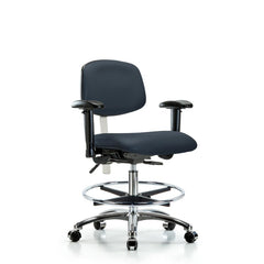 Clean Room Task Chair: Vinyl, 29" Seat Height, Imperial Blue