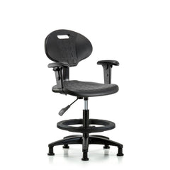 Polyurethane Task Chair: Polyurethane, 26-1/4" Seat Height, Black