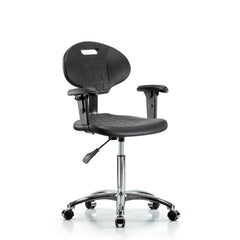 Polyurethane Task Chair: Polyurethane, 27" Seat Height, Black