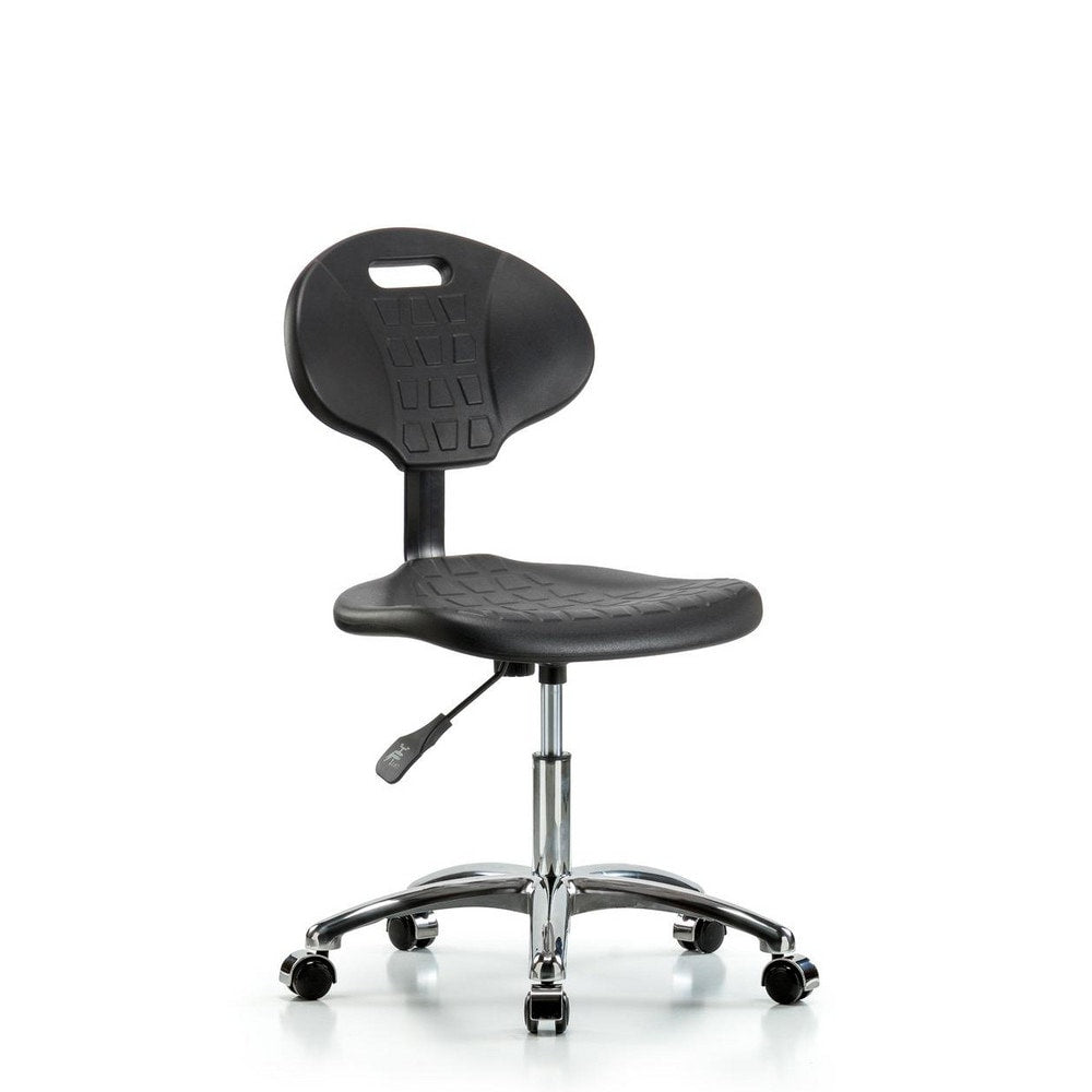 Polyurethane Task Chair: Polyurethane, 21-3/4" Seat Height, Black