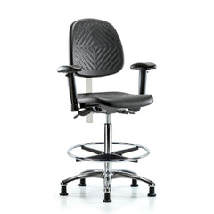 Clean Room Task Chair: Polyurethane, 34-3/4" Seat Height, Black