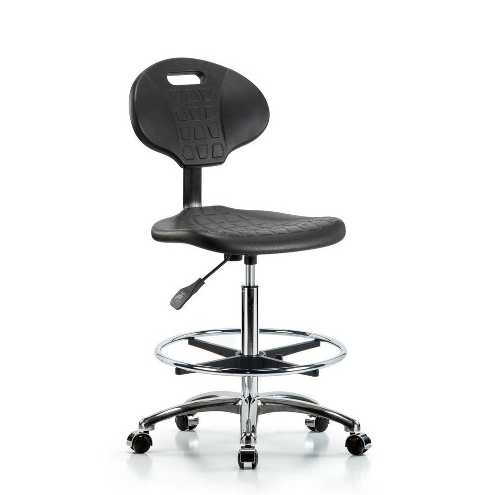 Polyurethane Task Chair: Polyurethane, 33-1/2" Seat Height, Black