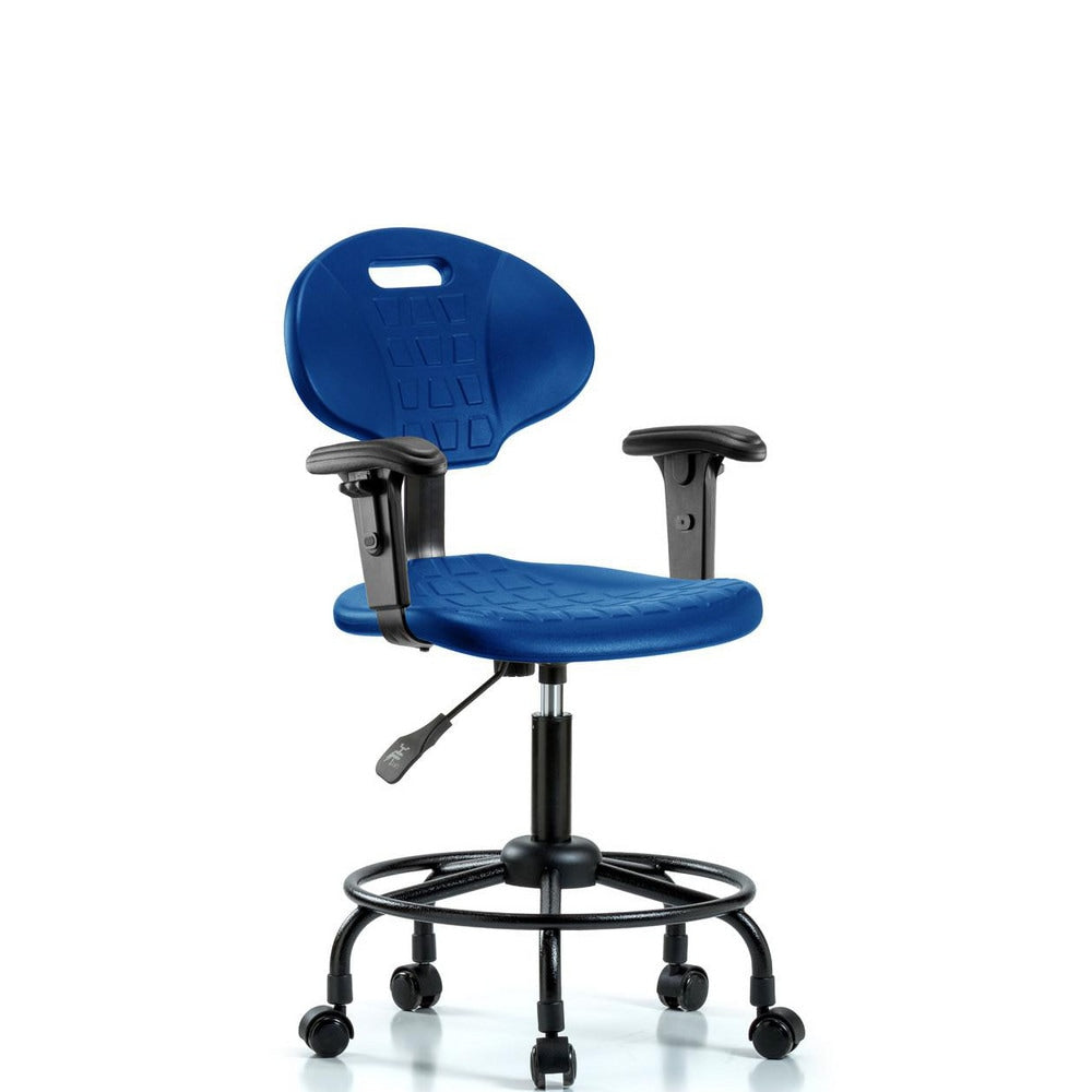 Polyurethane Task Chair: Polyurethane, 25-1/4" Seat Height, Blue