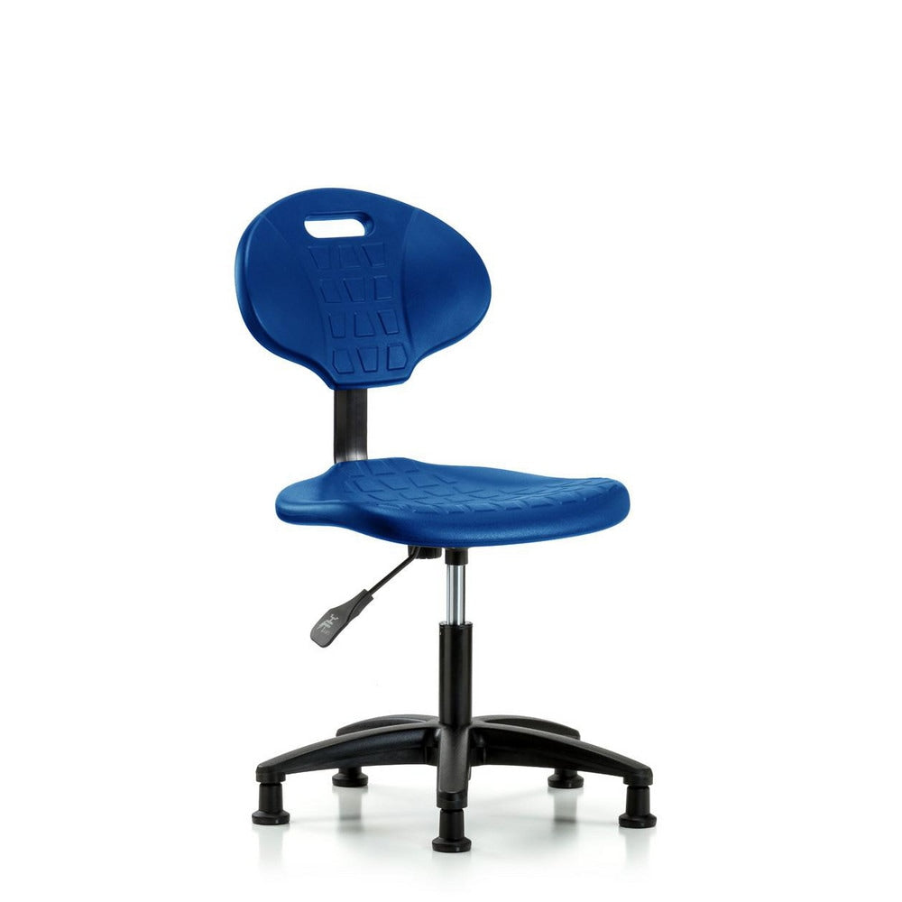 Polyurethane Task Chair: Polyurethane, 21" Seat Height, Blue