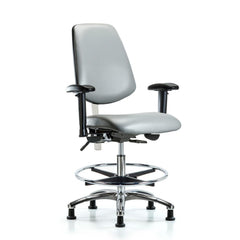 Clean Room Task Chair: Vinyl, 29" Seat Height, Sterling