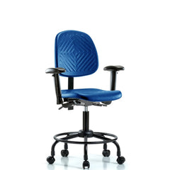 Polyurethane Task Chair: Polyurethane, 26-1/4" Seat Height, Blue