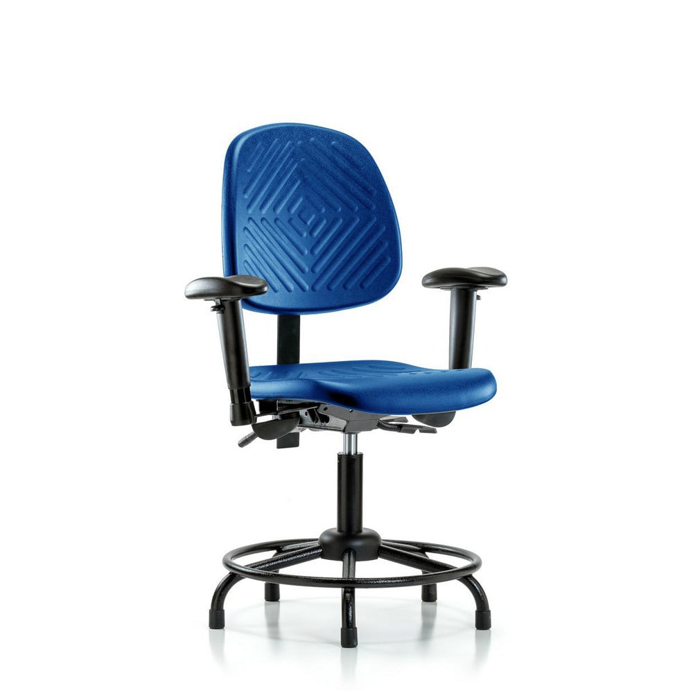 Polyurethane Task Chair: Polyurethane, 24-1/4" Seat Height, Blue