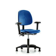 Polyurethane Task Chair: Polyurethane, 21-1/2" Seat Height, Blue