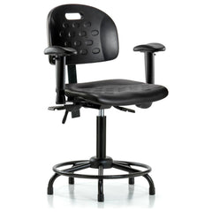 Polyurethane Task Chair: Polyurethane, 29-1/2" Seat Height, Black