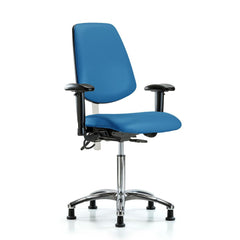 Clean Room & ESD Task Chair: ESD Vinyl, 29" Seat Height, Blue