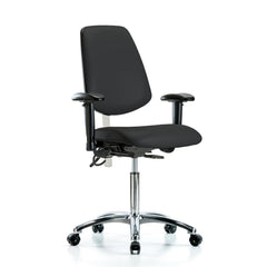 Clean Room & ESD Task Chair: ESD Vinyl, 29" Seat Height, Black