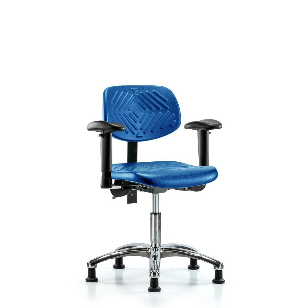 Polyurethane Task Chair: Polyurethane, 22-3/4" Seat Height, Blue