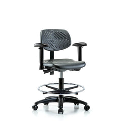 Polyurethane Task Chair: Polyurethane, 26-3/4" Seat Height, Black