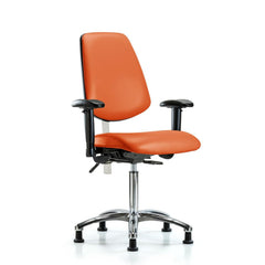 Clean Room Task Chair: Vinyl, 29" Seat Height, Orange Kist