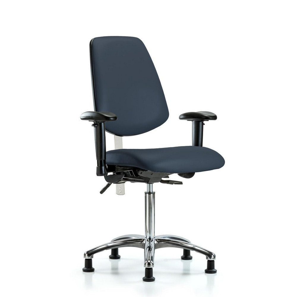 Clean Room Task Chair: Vinyl, 29" Seat Height, Imperial Blue