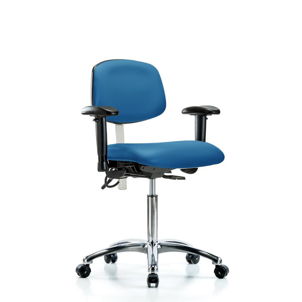 Clean Room & ESD Task Chair: ESD Vinyl, 29" Seat Height, Blue