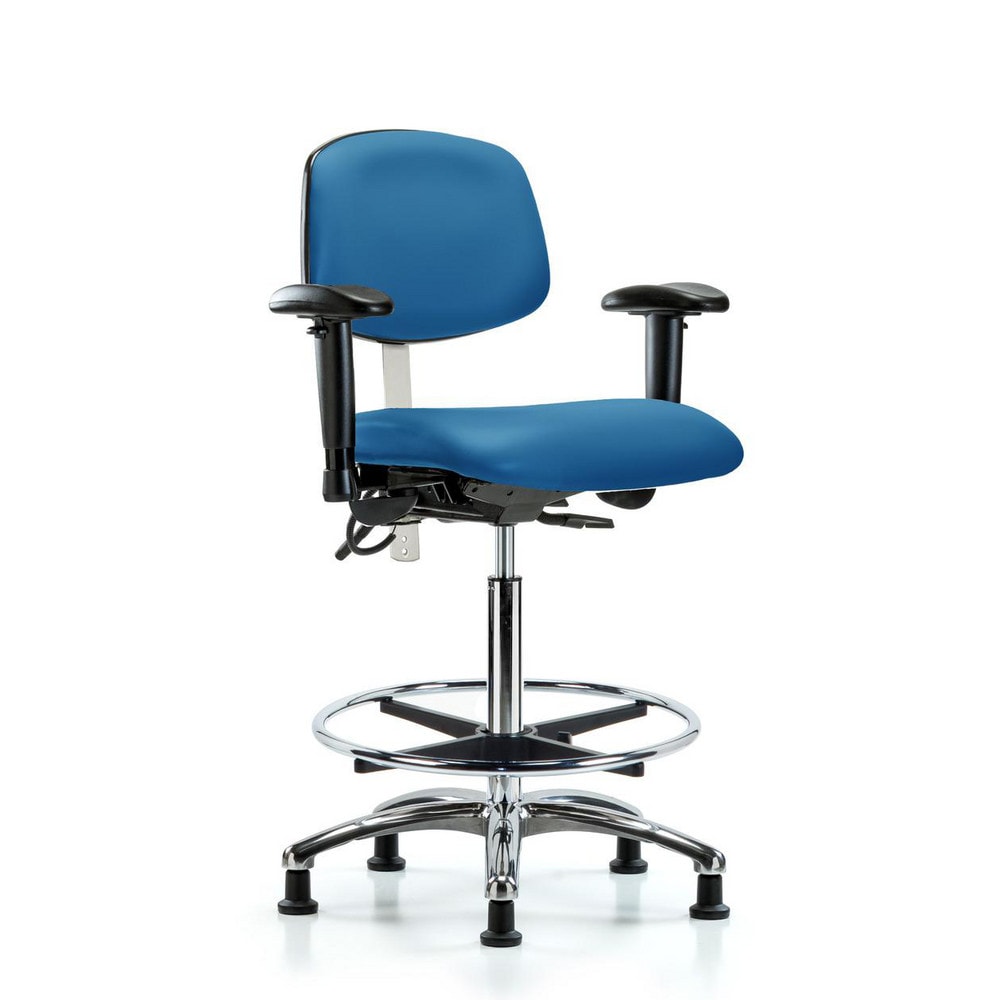 Clean Room & ESD Task Chair: ESD Vinyl, 36" Seat Height, Blue