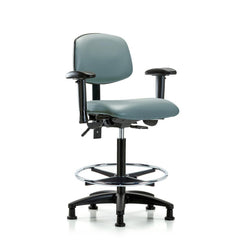 Ergonomic Multifunction Task Chair: Vinyl, 34-1/2" Seat Height, Storm