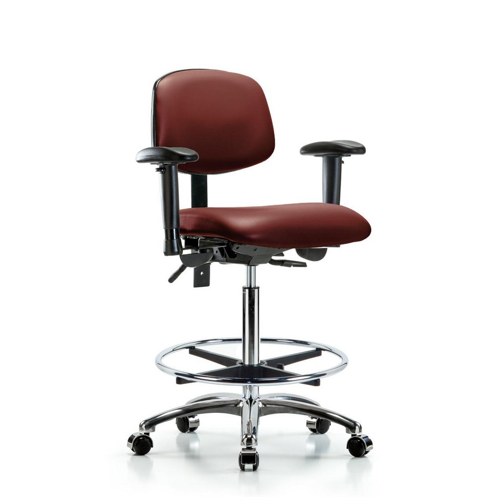 Ergonomic Multifunction Task Chair: Vinyl, 36" Seat Height, Borscht