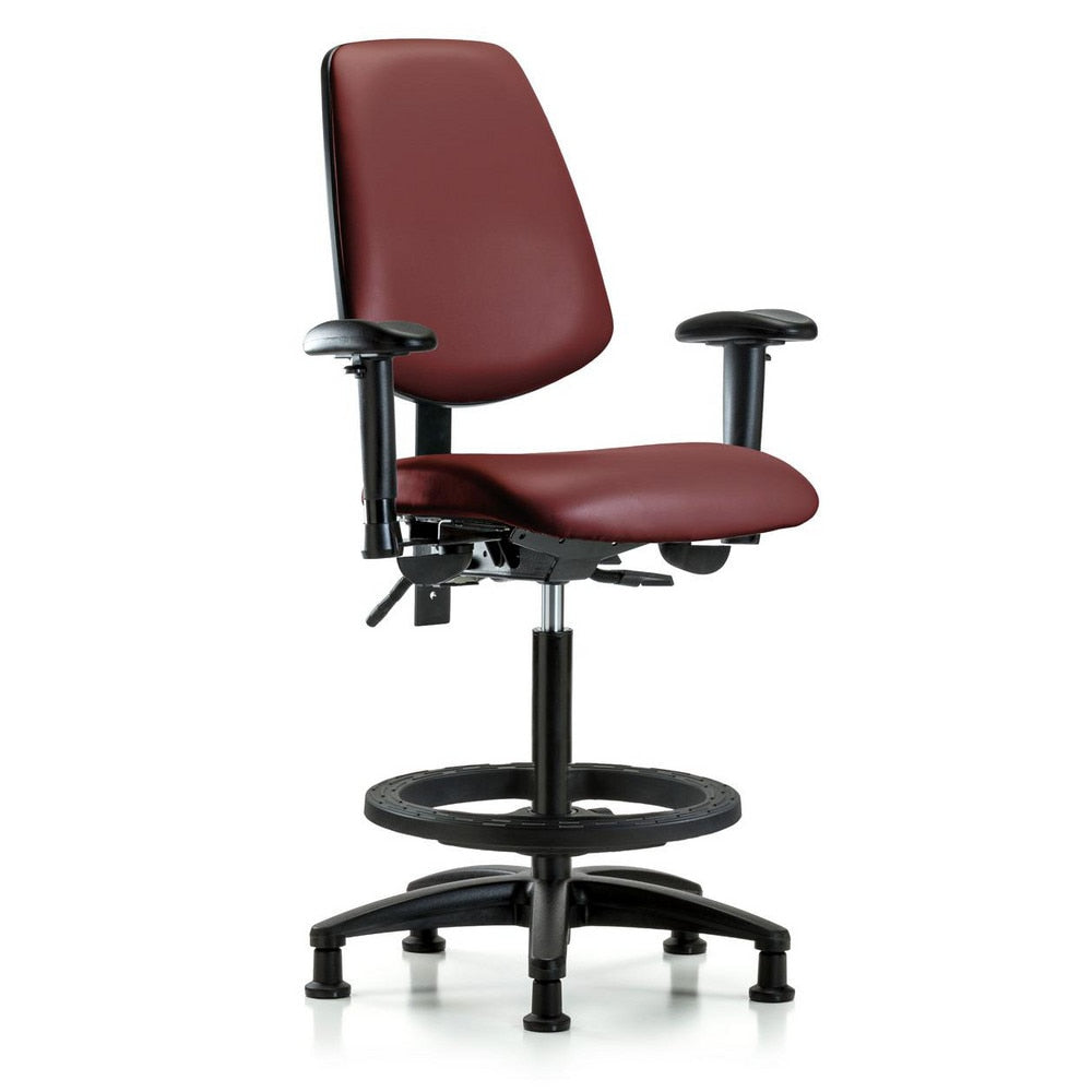 Ergonomic Multifunction Task Chair: Vinyl, 37" Seat Height, Borscht