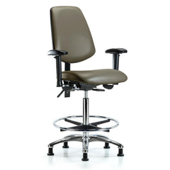 Ergonomic Multifunction Task Chair: Vinyl, 36" Seat Height, Taupe