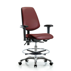 Ergonomic Multifunction Task Chair: Vinyl, 29" Seat Height, Borscht