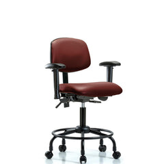 Ergonomic Multifunction Task Chair: Vinyl, 27-3/4" Seat Height, Borscht