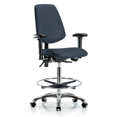 Ergonomic Multifunction Task Chair: Vinyl, 36" Seat Height, Imperial Blue