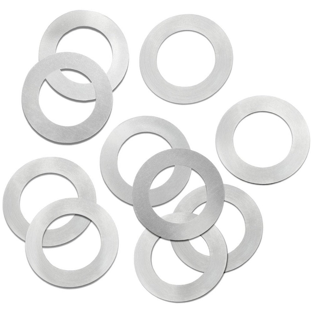 Metal Shim Stock: Round Shim, 0.0080" Thick, 2-1/8" Long, 2-1/8" Wide, 1010 Steel