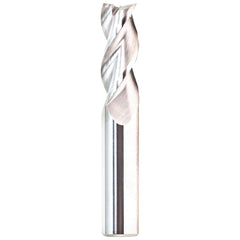 Corner Radius End Mill: 1/2" Dia, 2-1/4" LOC, 0.0800" Radius, 3 Flute, Solid Carbide