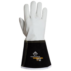 Cut, Puncture & Abrasion-Resistant Gloves: Superior Glove Works 399GKGL5, Size Medium, ANSI Cut A4, ANSI Puncture 3, Yarn Lined, Goatskin