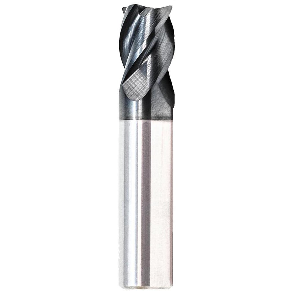 Corner Radius End Mill: 1/2" Dia, 1-5/8" LOC, 3.04 mm Radius, 4 Flute, Solid Carbide