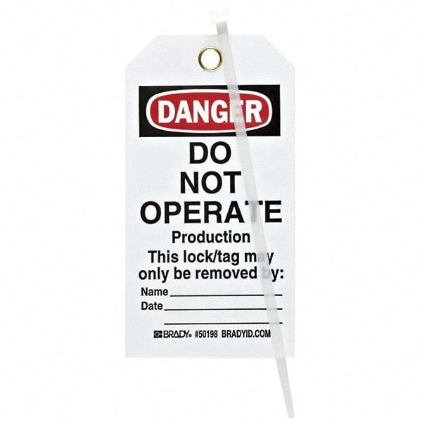 Do Not Operate Tag: 5-3/4" High, 3" Wide, Polyester, "DANGER"