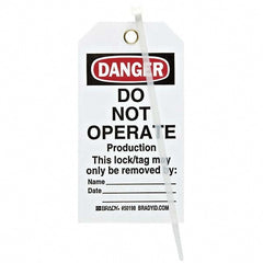 Do Not Operate Tag: 5-3/4" High, 3" Wide, Paper, "DANGER"