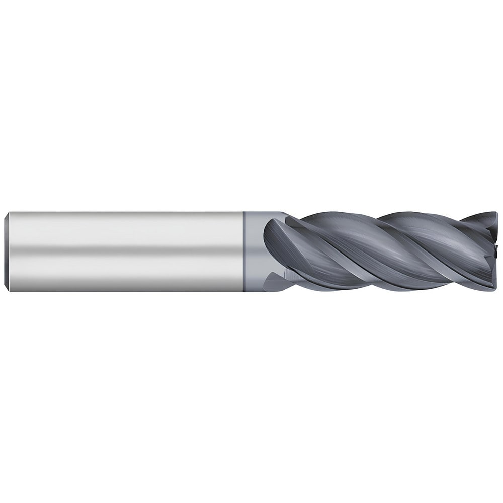 Corner Radius End Mill: 5/8" Dia, 2-1/4" LOC, 0.0600" Radius, 4 Flute, Solid Carbide