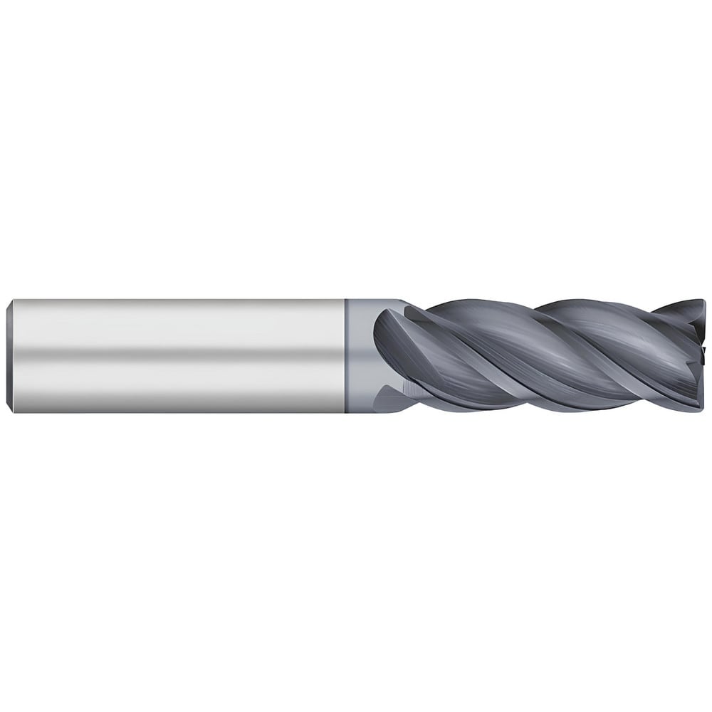 Corner Radius End Mill: 7/16" Dia, 1" LOC, 0.0600" Radius, 4 Flute, Solid Carbide