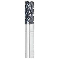 Corner Radius End Mill: 3/8" Dia, 1-1/8" LOC, 0.0150" Radius, 5 Flute, Solid Carbide