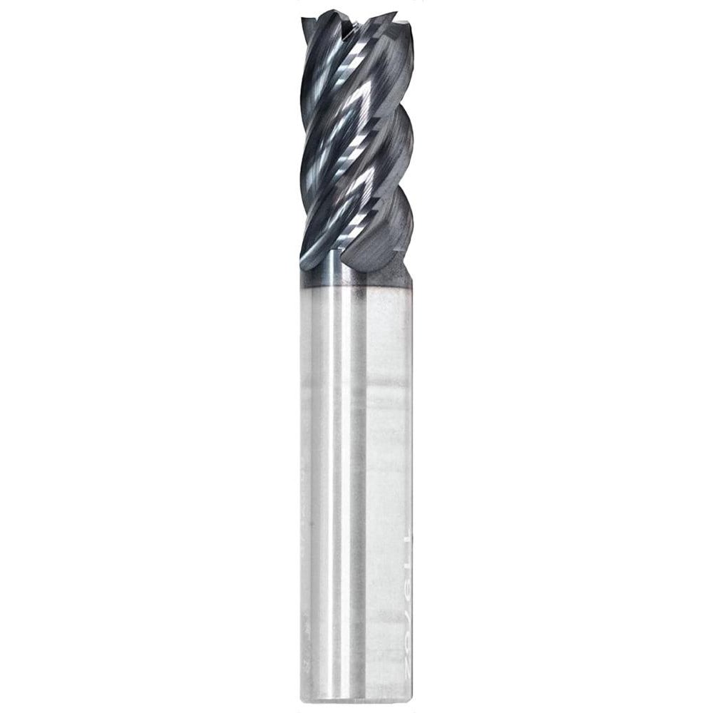 Corner Radius End Mill: 1/2" Dia, 1-1/2" LOC, 0.0150" Radius, 5 Flute, Solid Carbide