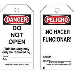 Do Not Operate Tag: 5-3/4" High, 3" Wide, Paper, "DANGER"