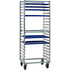 Bun Pan Rack Utility Cart: 19" Long, 28-3/8" Wide, Aluminum